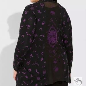 Torrid Disney Haunted Mansion Super Soft Mesh Inset Cardigan 1X (14-16)
